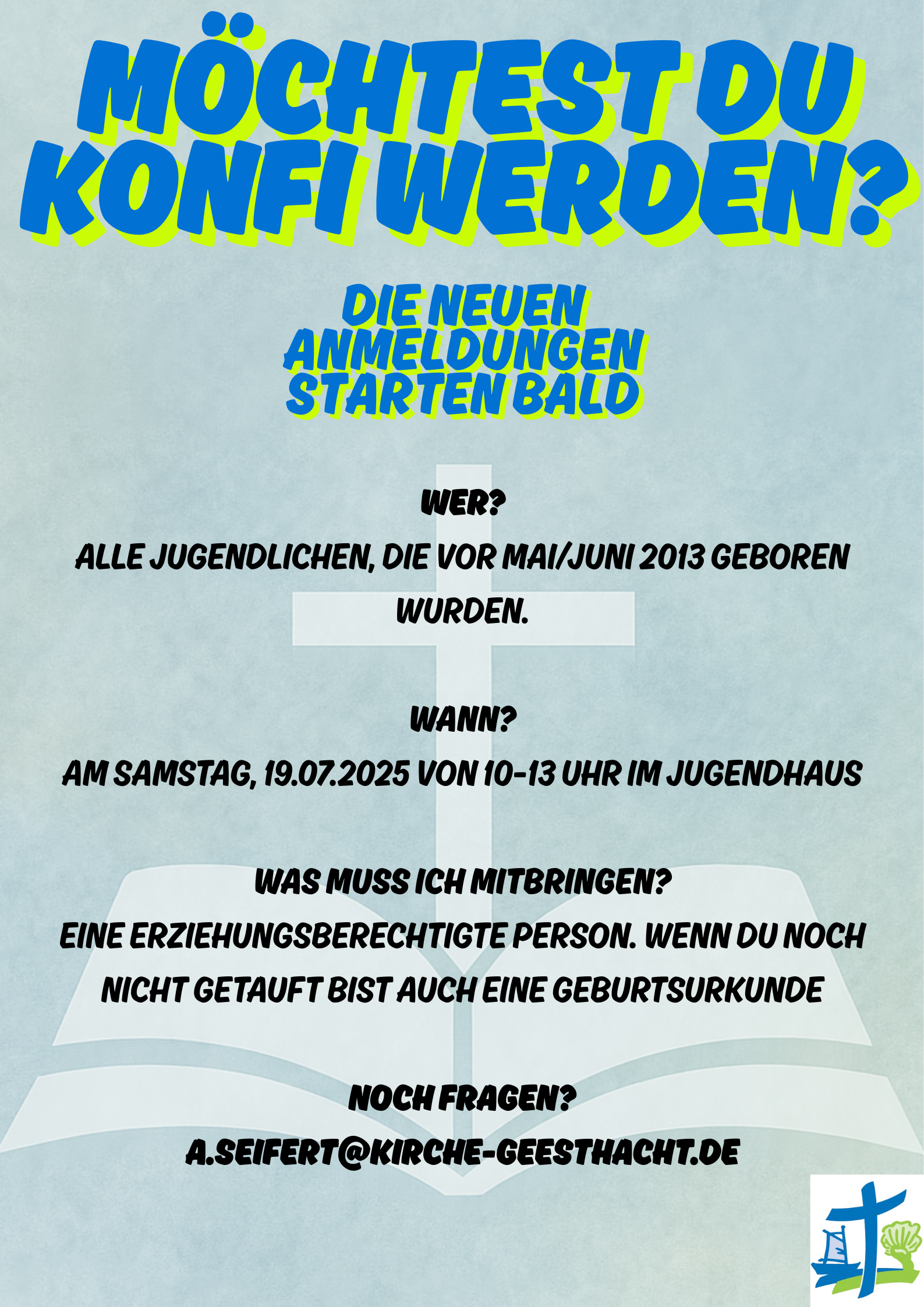 Anmeldeinformationen für die Konfirmationen 2025