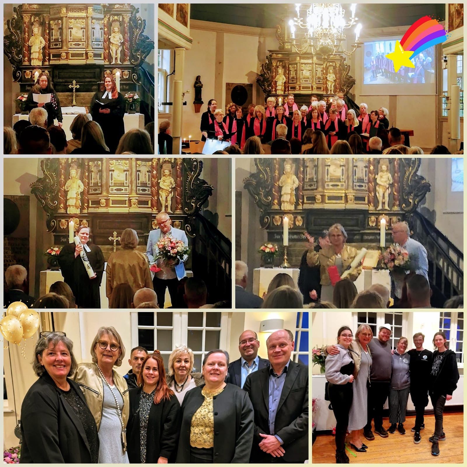 Collage mit Bildern der Abschiedsfeier für Heike Lindenau